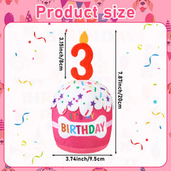 Dansydaisy dog birthday cake toy pink 3D design top highlighting cake motif for celebrations.