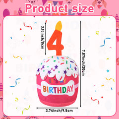 Dansydaisy dog birthday cake toy 3D top detail shows birthday theme