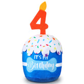 Dansydaisy dog birthday cake toy blue squeaky for celebration play.