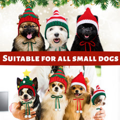 Dansydaisy dog Santa hat Style D: secure chin strap keeps hat in place.