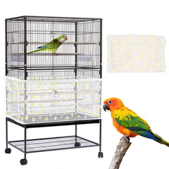 Daoeny bird cage cover with daisy pattern enhances aesthetics and hides mess.