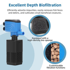 DaToo ultra-silent design at ~40dB for peaceful fish room.
