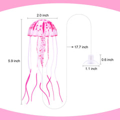 DaToo glowing pink jellyfish brightens tank with colorful underglow.