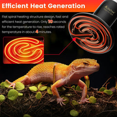 DaToo ceramic heat emitter closeup shows durable, high-temperature resistant material for reptiles.