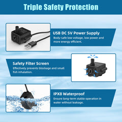 DaToo pump IPX8 waterproof protection for reliable aquatic setups
