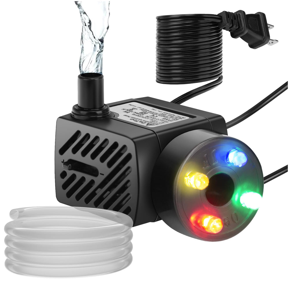 DaToo mini submersible water pump shows compact size and quiet operation for subtle installations.