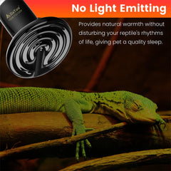 DaToo no-light heat emitter with E26 base delivers warm comfort without disturbing sleep.