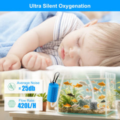 DaToo USB mini aquarium air pump lightweight 85 grams for portable use.