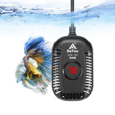 DaToo small aquarium heater front view shows compact design maintaining warm water for small tanks.