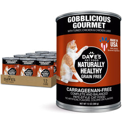 Dave's Pet Food Gobblicious Gourmet pate can close-up showing rich texture ideal for picky eaters
