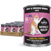 Dave's Pet Food grain-free beef and chicken pate can provides protein-packed meal for cats.