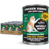Dave's Pet Food grain-free wet cat food pate chicken 22oz pack — convenient economy size for multiple cats.