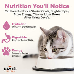 Dave's Pet Food USA-made mark signals domestic production and quality.