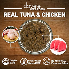 Dave's Pet Food can with nutrition highlights and added vitamins communicates everyday nourishment.