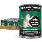 Dave's Pet Food pate-chicken cat can closeup highlights grain-free protein for cats.