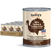 Dave's Pet Food wet dog food turkey 95% protein bowl for sensitive appetites