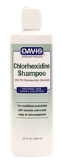 Davis Chlorhexidine Pet Shampoo bottle showing ready-to-use formula for healthy skin