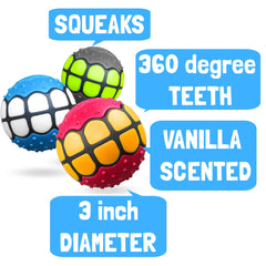 Dawg Grillz ball 3-inch diameter image highlights durable bounce for large and medium dogs