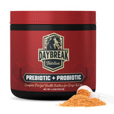 Daybreak Nutrition Probiotics jar-front shows pet gut support potency