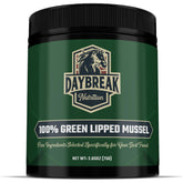 Daybreak Nutrition Pure Green Lipped Mussel Powder bottle promotes natural joint support for dogs and cats.