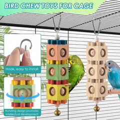DBNESS bird chew toy grooves-beads detail highlights textured surfaces for chewing.