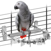 DBNESS stainless steel bird perch 6-7 inches provides durable grip for strong chewers.