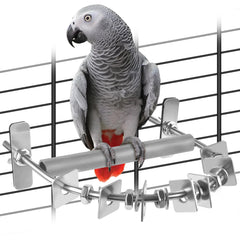 DBNESS stainless steel bird perch 6-7 inches provides durable grip for strong chewers.