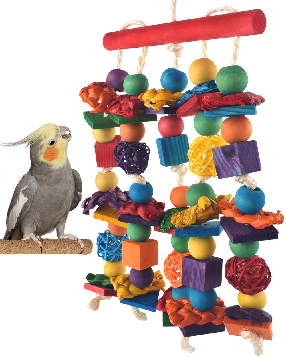 DBNESS bird toy multicolored blocks engages parrots with colorful foraging and pecking play