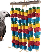 DBNESS Large Parrot Toys wood blocks brighten play and support chewing for a healthy beak