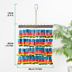 DBNESS parrot toy with cage hook install simplifies setup and adjustable placement.