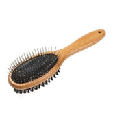 KylePet dog brush bamboo-handle close-up for comfortable grooming and control.