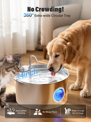 DCIOGAT round water bowl dispenser provides a 14-inch drinking area.