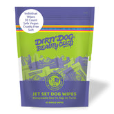 DDBC Jet Set Dog Wipes packaging shows a convenient 30-count carton for on-the-go cleanups.