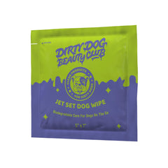 DDBC Jet Set Dog Wipes thick texture demonstrates durable wipe for messes.