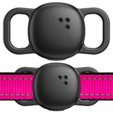 DDJ Tile Life360 case mounted on a pet collar for secure tracking.