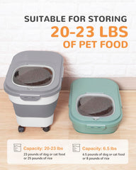 DDMOMMY dog food storage container folded dimensions illustrate compact storage