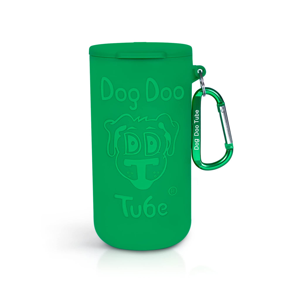 DDT Doo Tube Green open lid showing odor-lock design for mess-free disposal