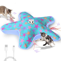 ddxcoo rechargeable interactive cat toy with blue purple cover for indoor play