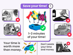 De' Vora Scratch Square slow-feeder setup promoting focus during nail care.
