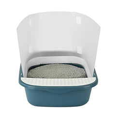 Deapher cat litter guard front view helps curb spray and protect floors.