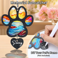 DearKeeps memorial suncatcher crystal reflects light with pet remembrance