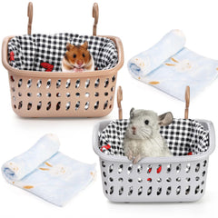 DEAYOU 2 Pack rat hammock grey, secure hanging for cozy small pets.