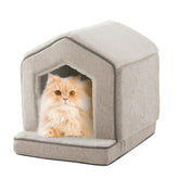DEBANG HOME orthopedic cat house front view provides a cozy hideaway for restful naps