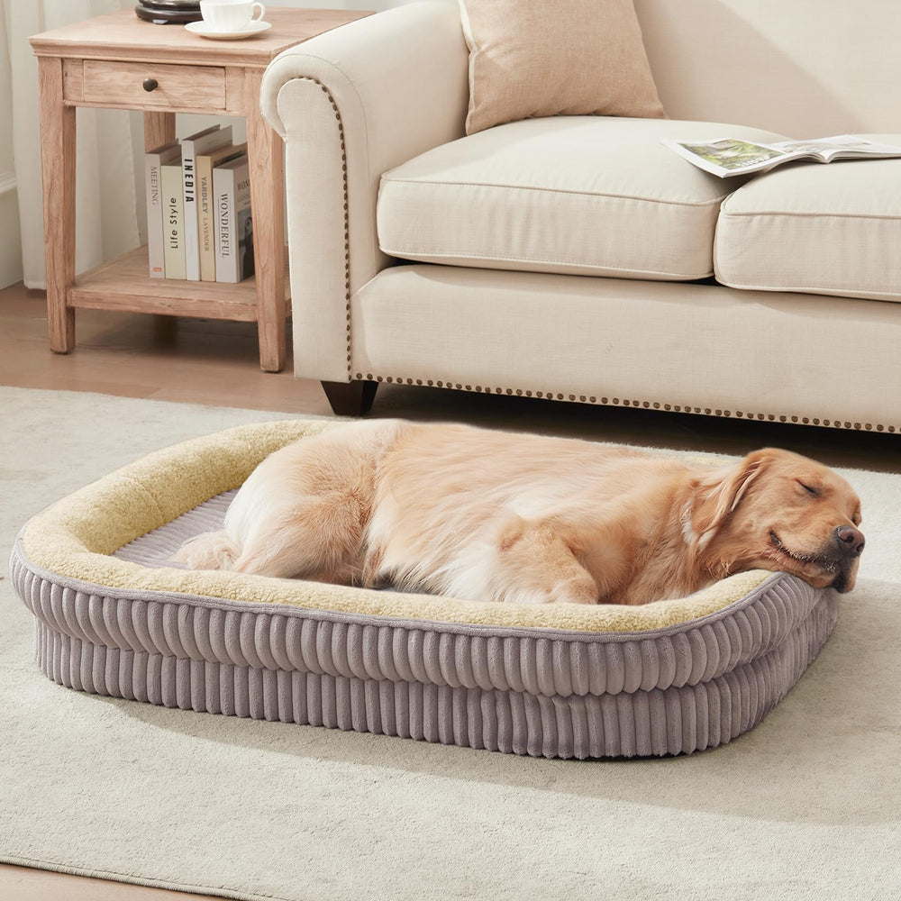 DEBANG HOME orthopedic dog bed with egg crate foam supports joints for large dogs.