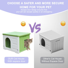 Deblue cat house escape door — provides quick exit in emergencies.
