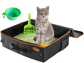 Deblue portable cat travel litter box folded compact fits luggage for travel convenience