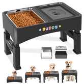 Decflow 2-in-1 elevated dog bowls assembly with adjustable height for comfortable feeding