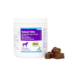 Dechra Redonyl soft chews texture closeup emphasizes ultra-soft chew for easy administration.