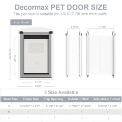 Decormax cat door wall double magnetic flaps seal weather and cut drafts