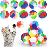 Deekin cat pom pom balls in assorted colors invite cats to chase and exercise.
